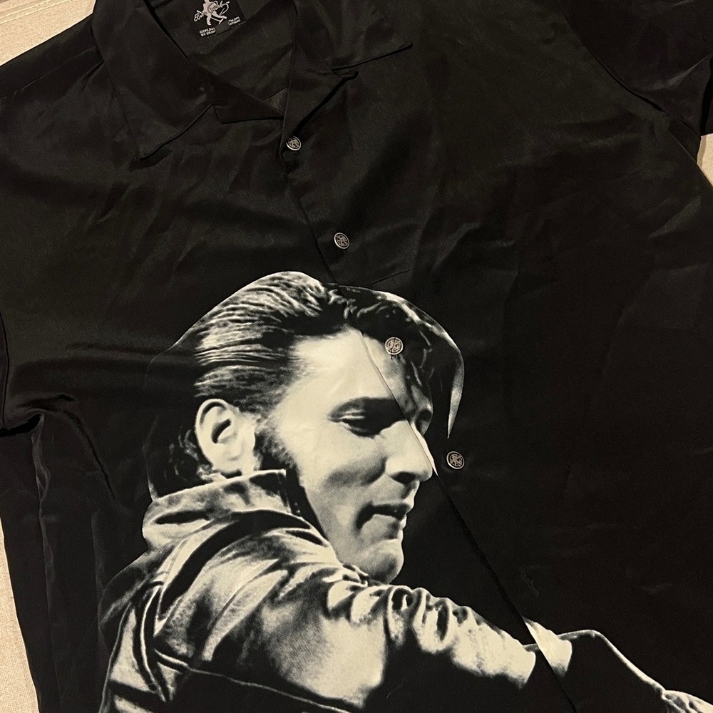 Hard Rock Cafe‎ Key West Elvis Presley Button Up Shirt Black XL *NOTE*